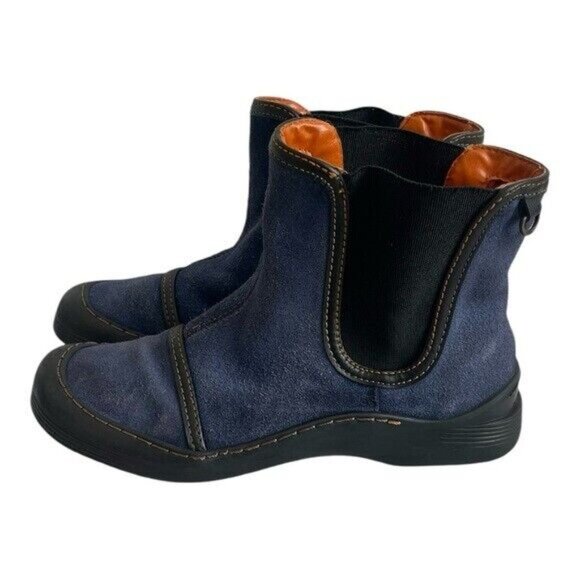 TCHOCO Blue Suede Chelsea Ankle Boots Women’s Sneakers Booties Size 6 - Picture 5 of 10